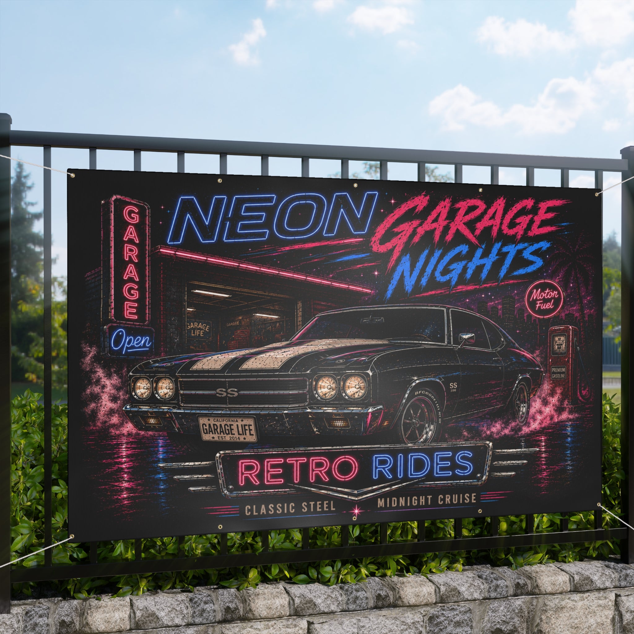 Neon Garage Nights Garage Banner