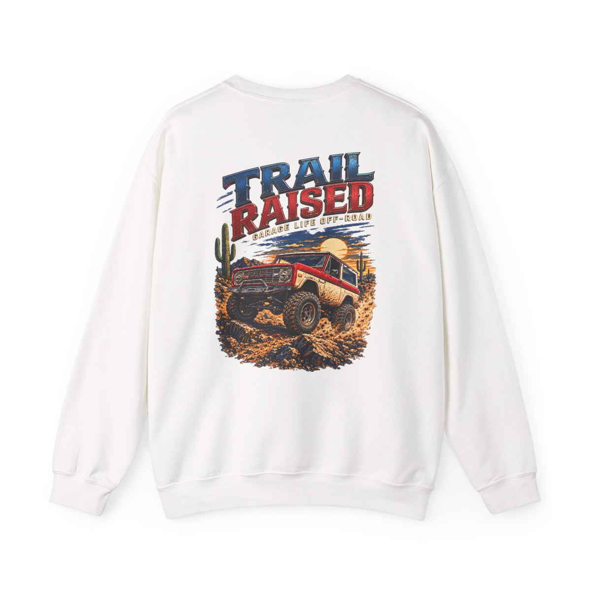Trail Raised Crewneck with Garage Life artwork by Print Gear