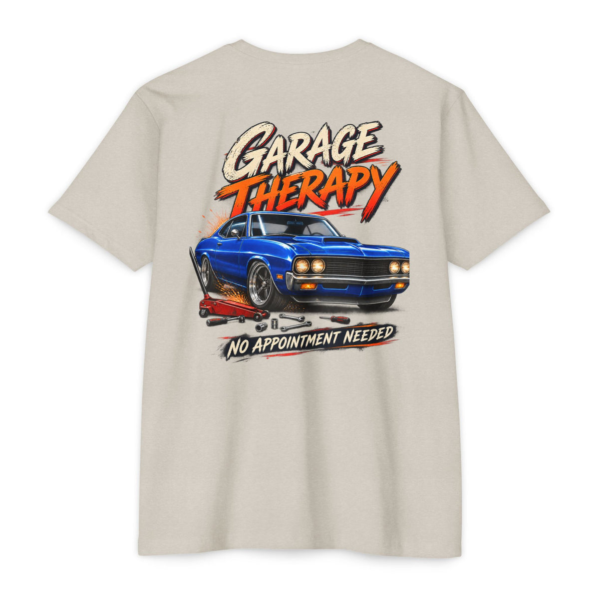Garage Therapy T-shirt with Garage Life artwork by Print Gear