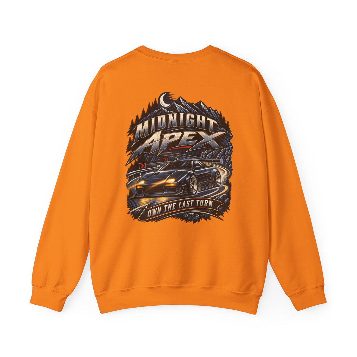 Midnight Apex Crewneck with Garage Life artwork by Print Gear
