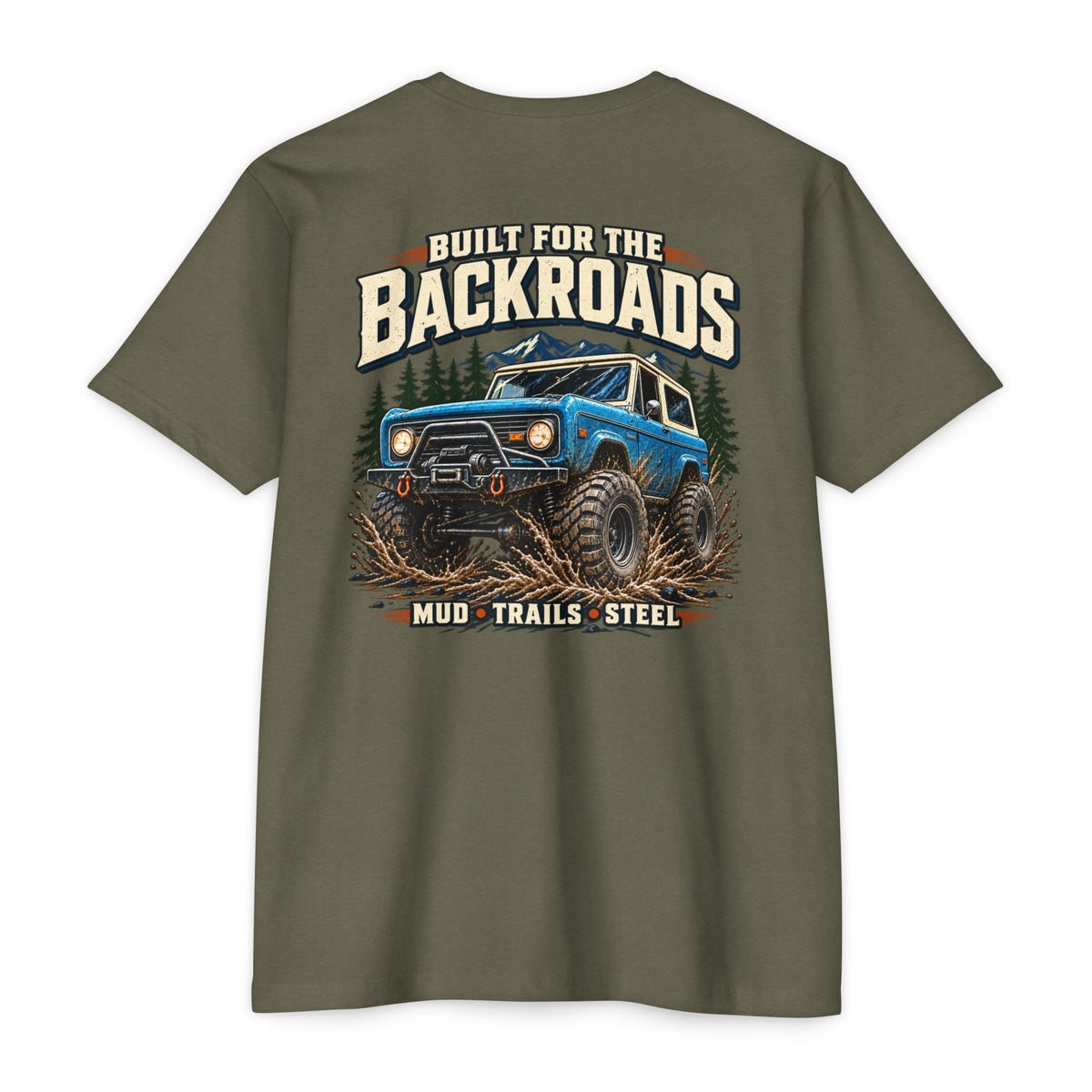 Built For The Backroads T-Shirt with Garage Life artwork by Print Gear