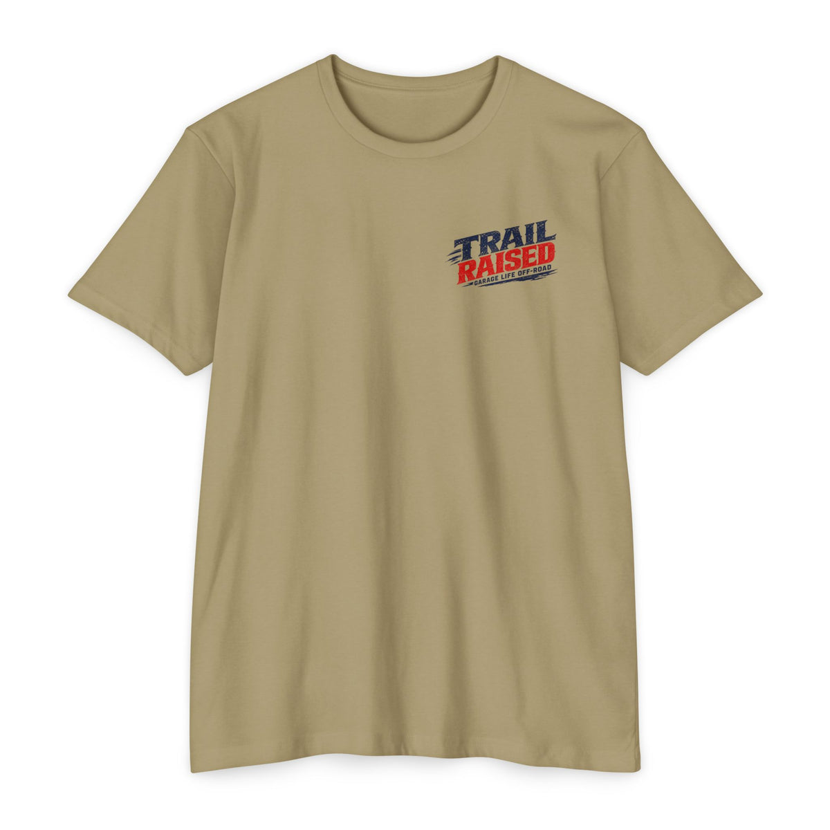Trail Raised T-Shirt with Garage Life artwork by Print Gear
