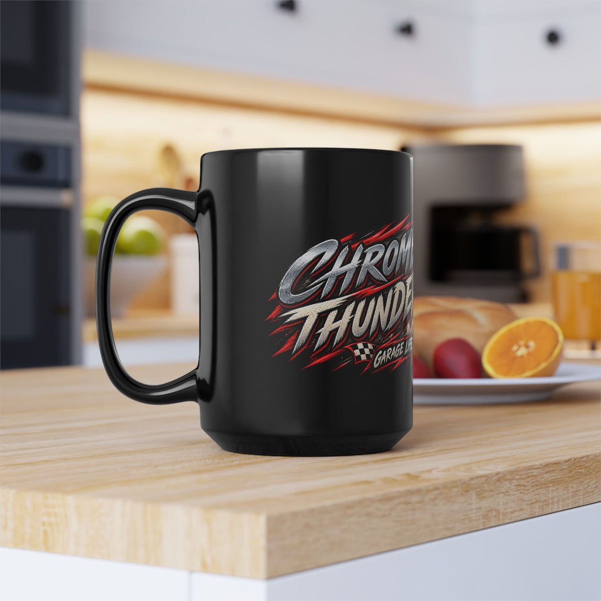 Chrome Thunder Black Mug 15oz