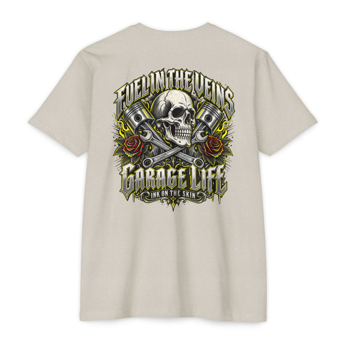 Fuel In The Veins T-Shirt with Garage Life artwork by Print Gear