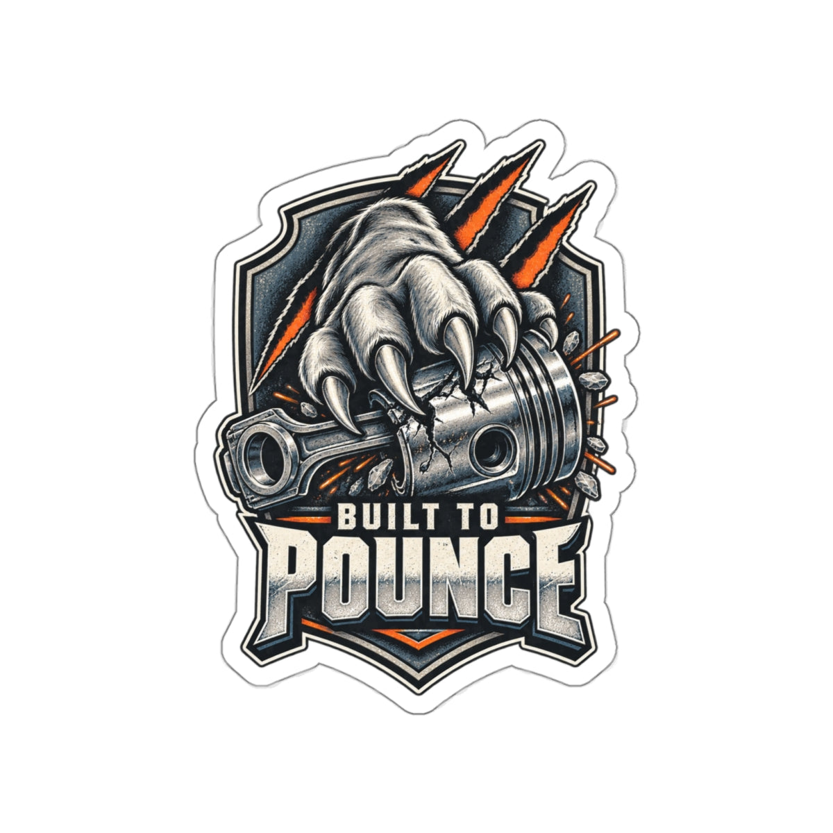 Piston Panther Die-Cut Sticker 2 with Garage Life artwork by Print Gear