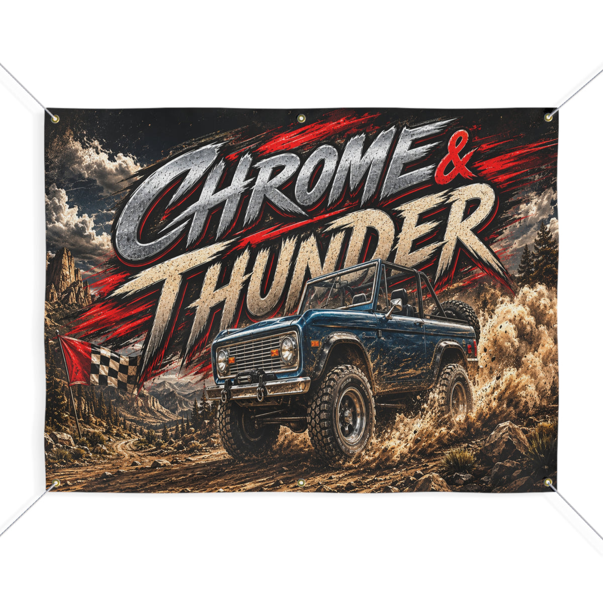 Chrome And Thunder Garage Banner