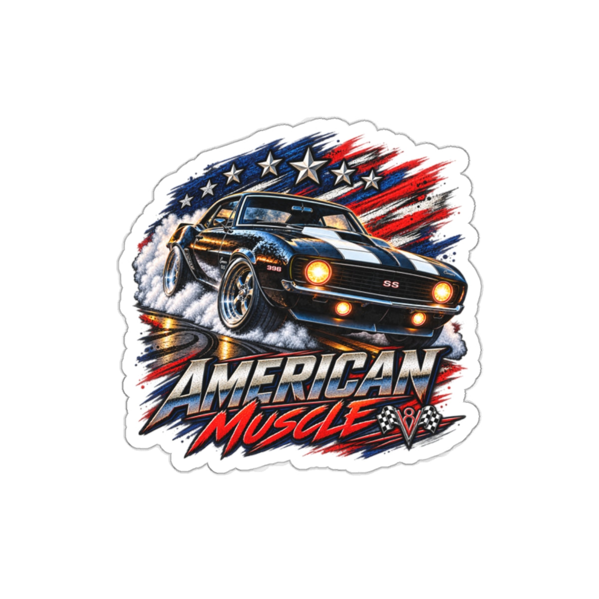American Muscle Die-Cut Sticker 2 with Garage Life artwork by Print Gear