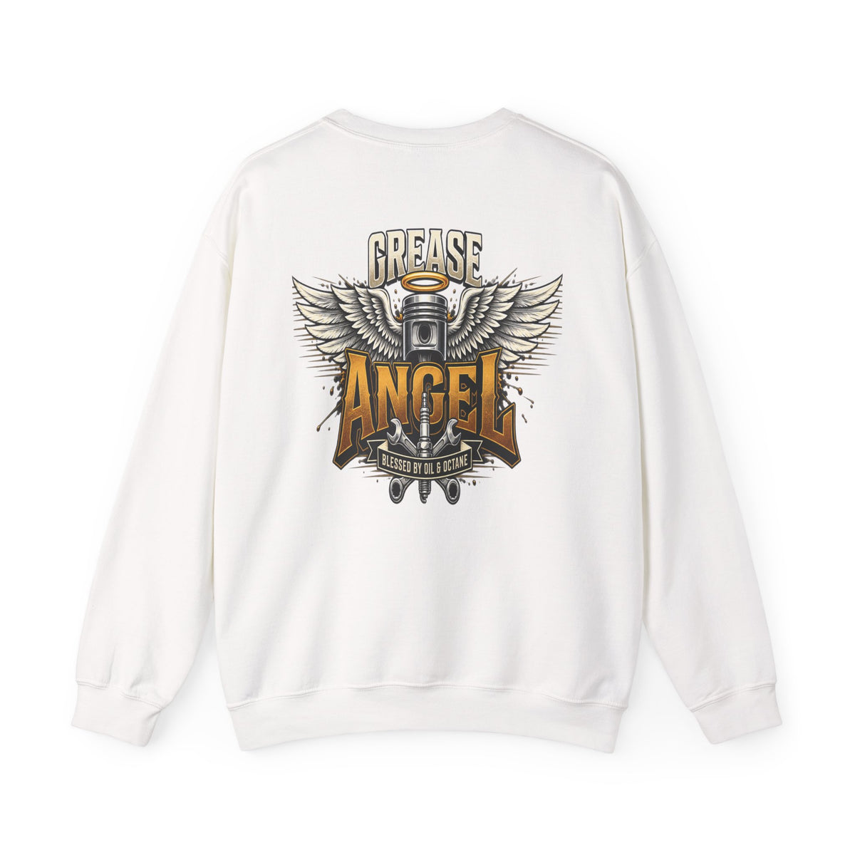 Grease Angel Crewneck with Garage Life artwork by Print Gear