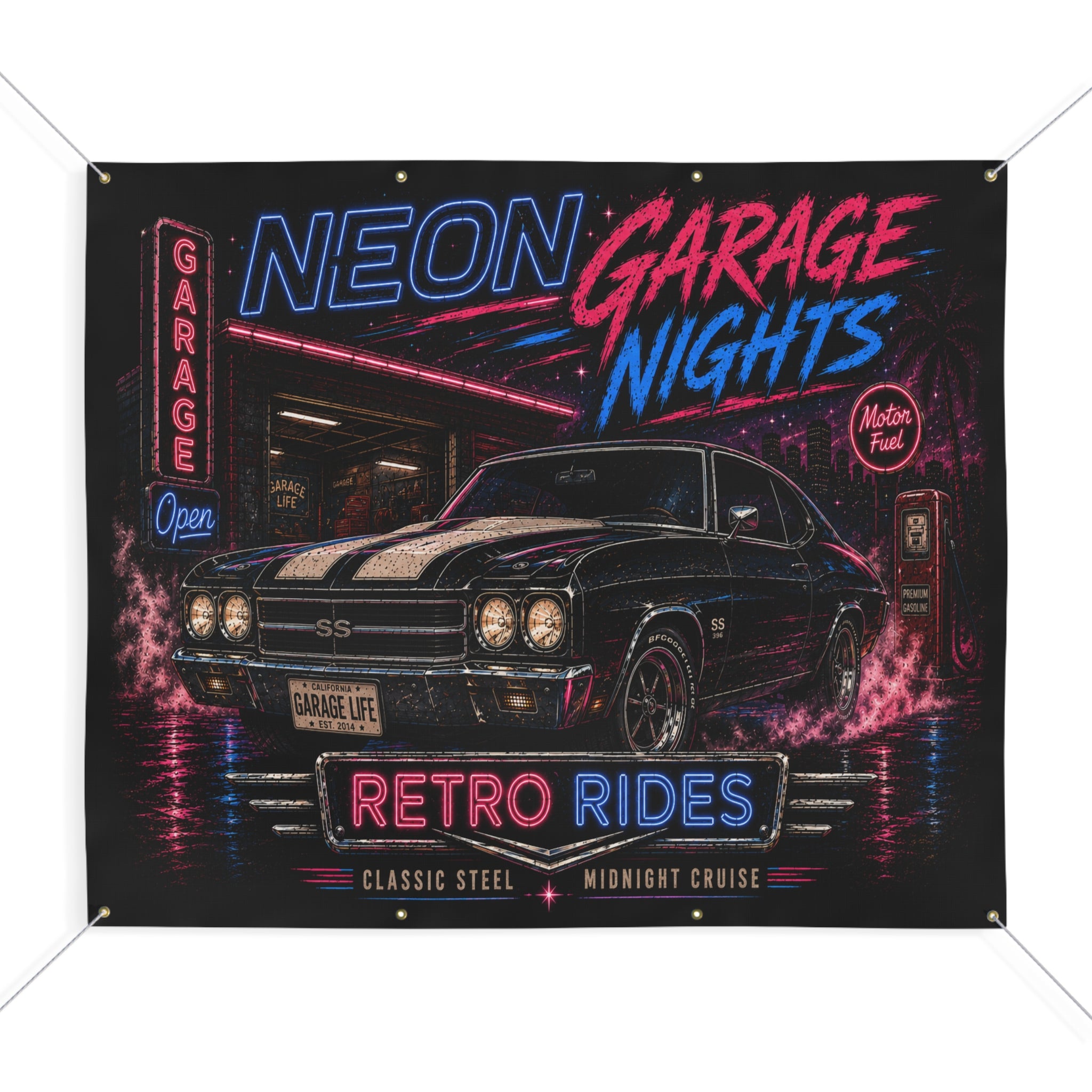 Neon Garage Nights Garage Banner