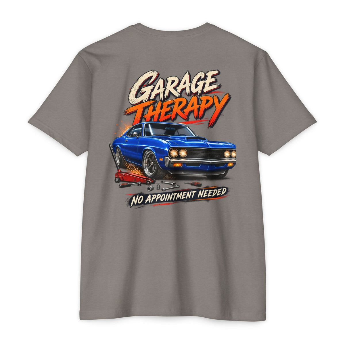 Garage Therapy T-shirt with Garage Life artwork by Print Gear