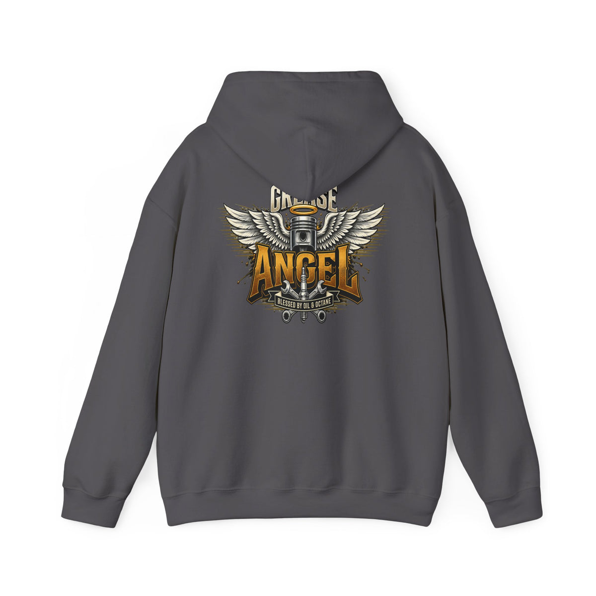 Grease Angel Hoodie with Garage Life artwork by Print Gear
