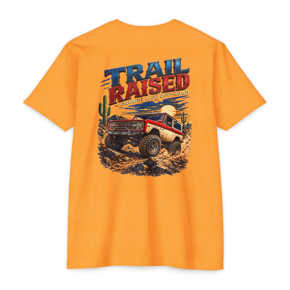 Trail Raised T-Shirt with Garage Life artwork by Print Gear