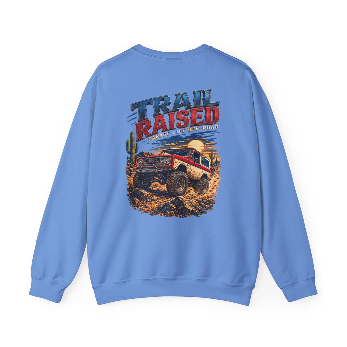 Trail Raised Crewneck with Garage Life artwork by Print Gear