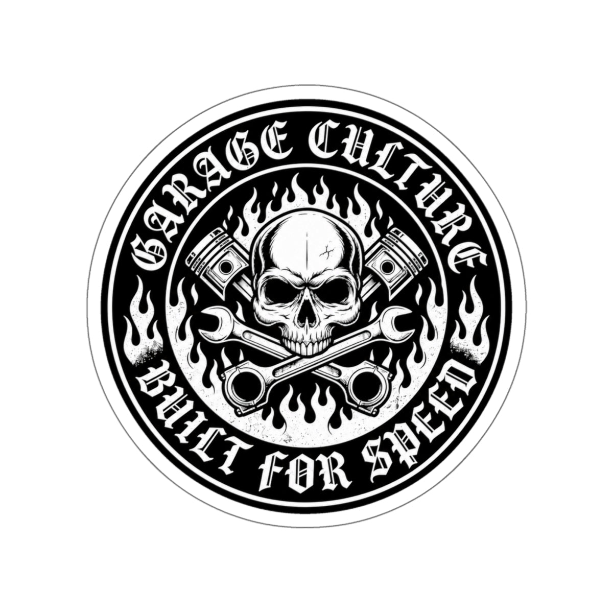 Built For Speed Die-Cut Sticker 3 with Garage Life artwork by Print Gear