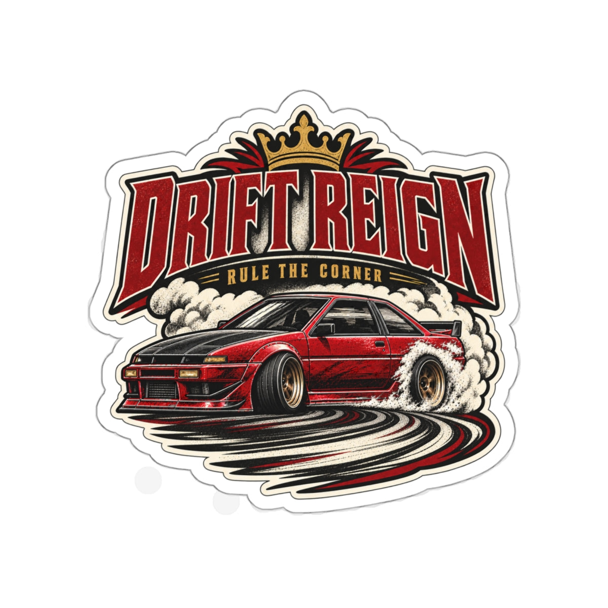 Drift Reign Die-Cut Sticker 2 with Garage Life artwork by Print Gear