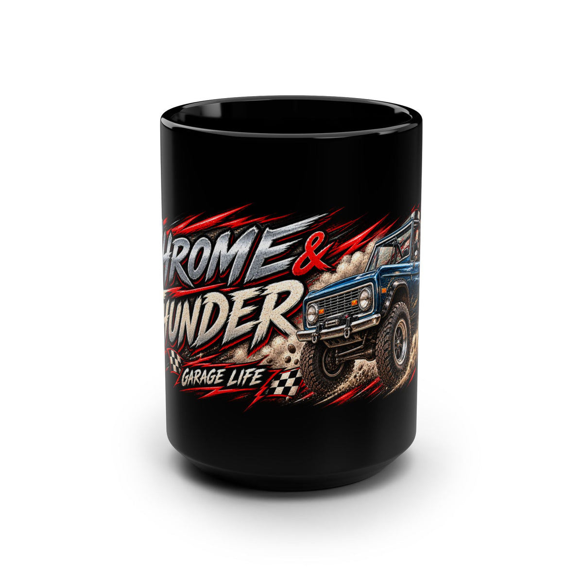 Chrome & Thunder Black Mug, 15oz