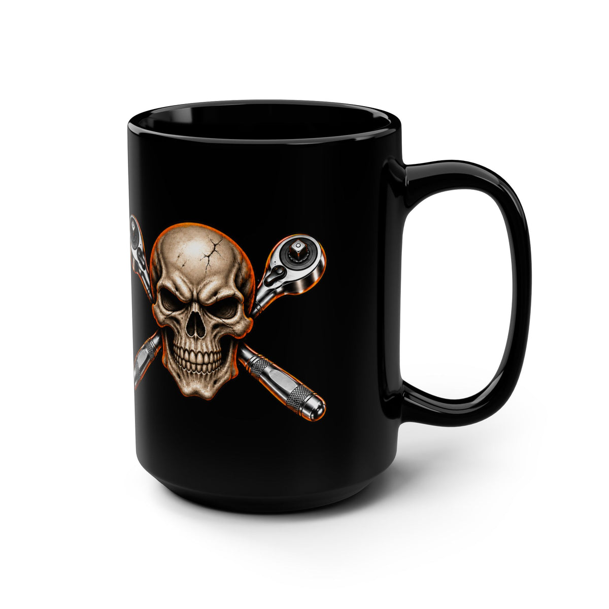 Wrench Mode Black Mug 15oz with Garage Life artwork by Print Gear