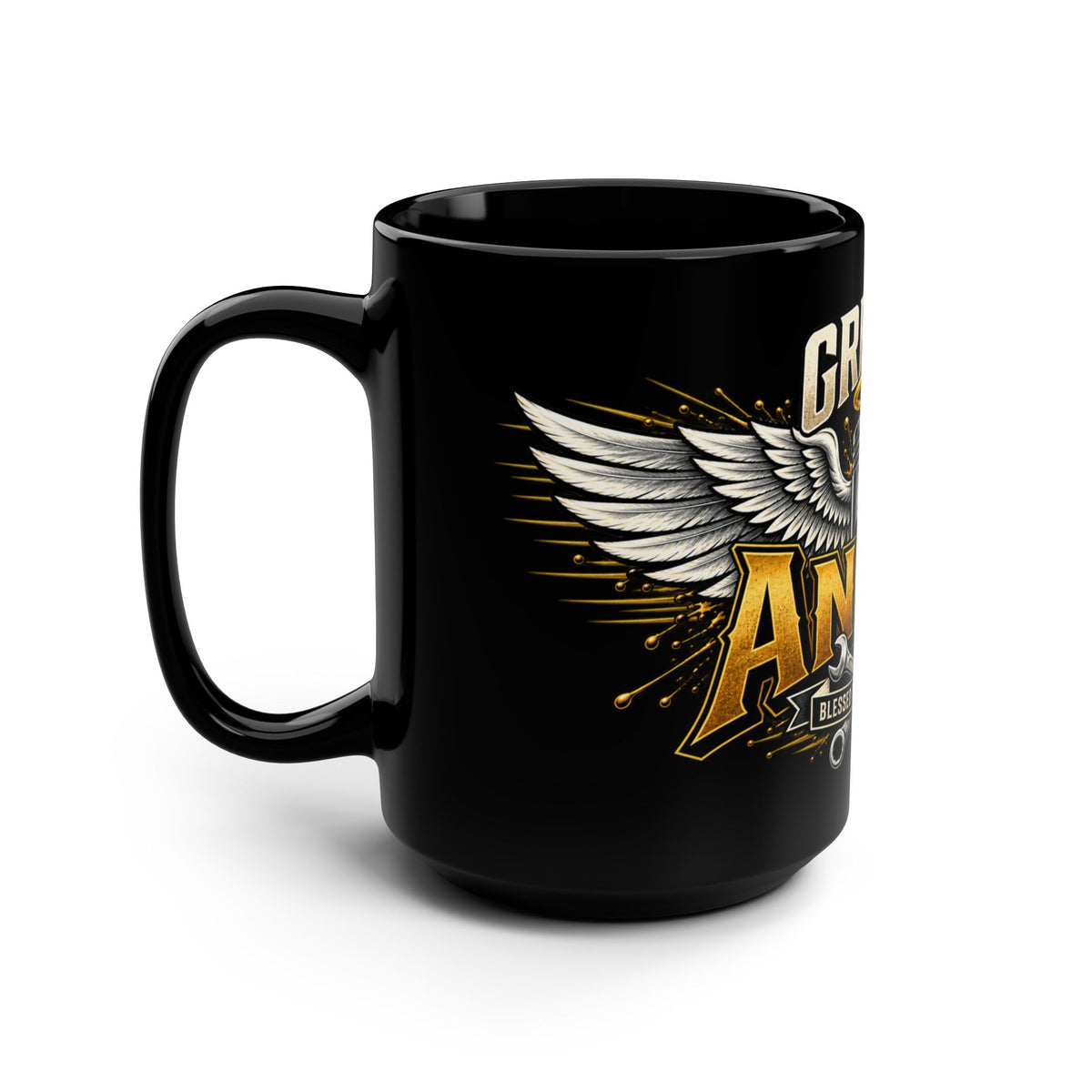 Grease Angel Black Mug 15oz with Garage Life artwork by Print Gear