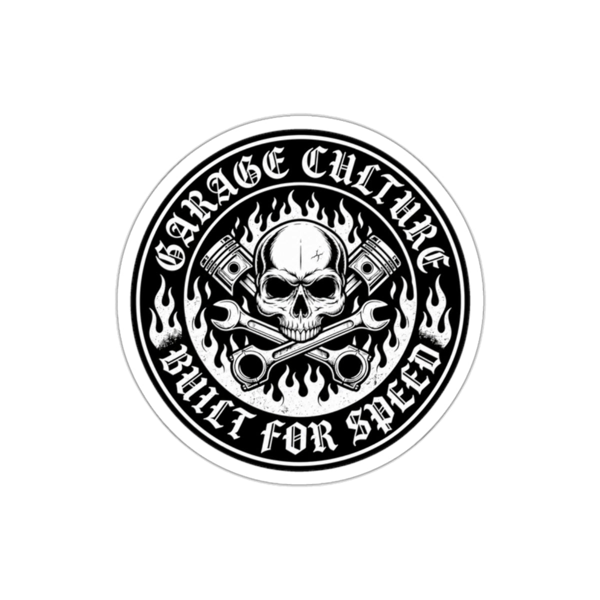 Built For Speed Die-Cut Sticker 3 with Garage Life artwork by Print Gear