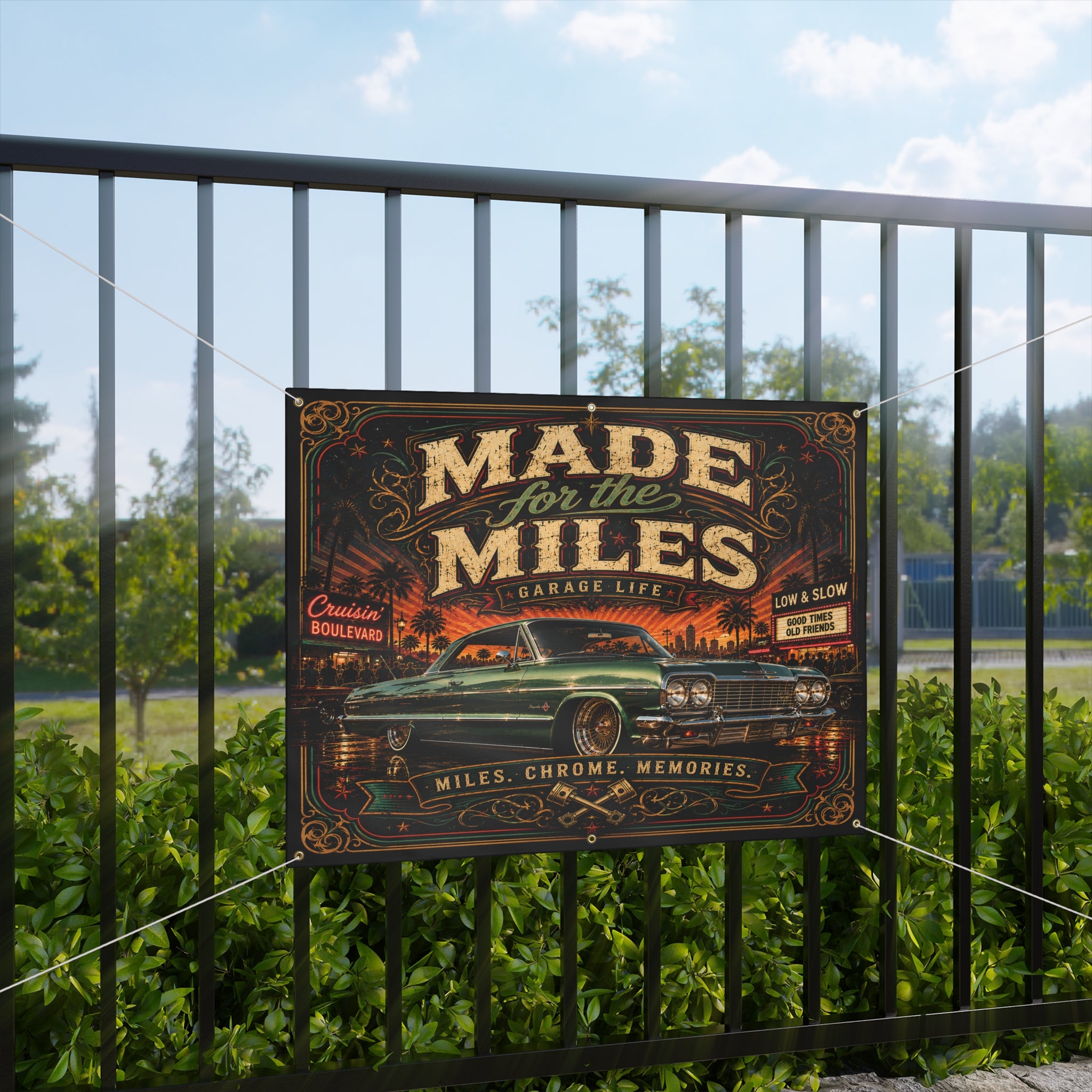 Made for the Miles Green Garage Banner