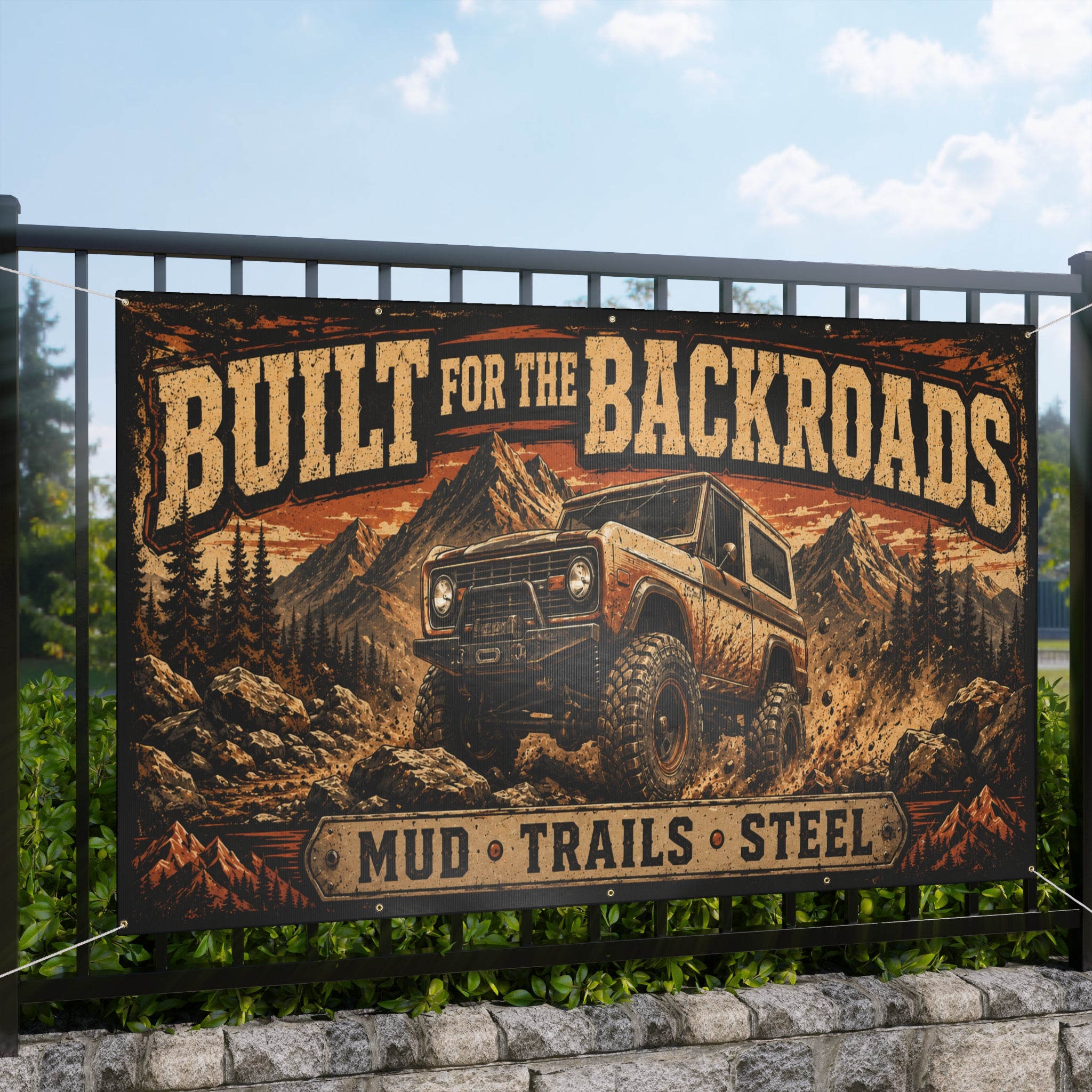 Built for the Backroads Garage Banner