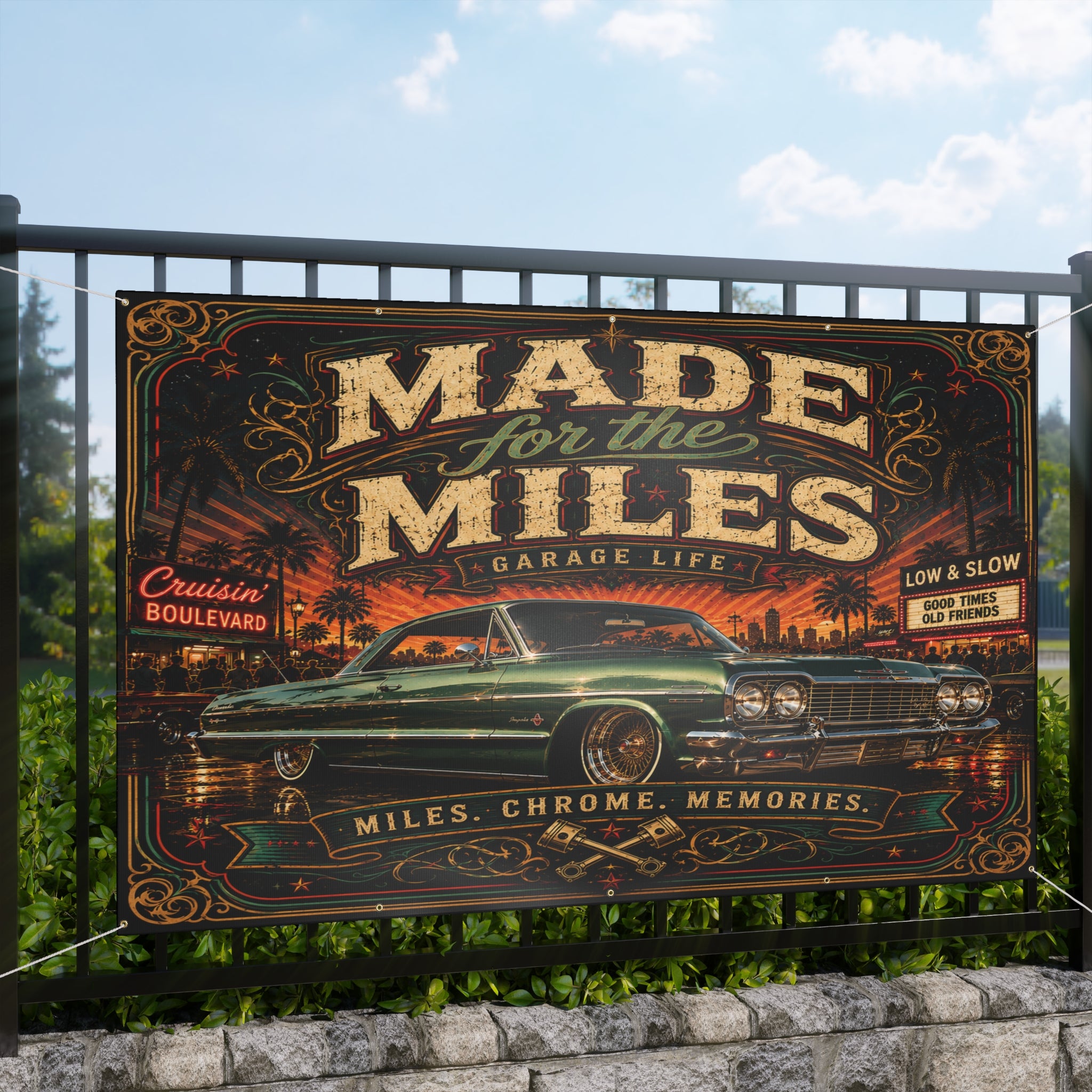 Made for the Miles Green Garage Banner