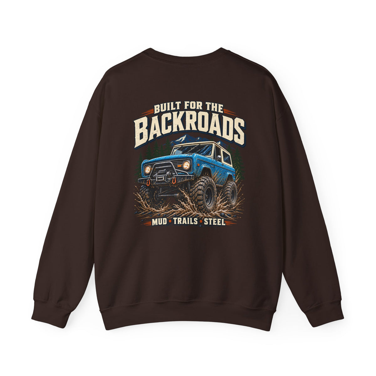 Built For The Backroads Crewneck with Garage Life artwork by Print Gear