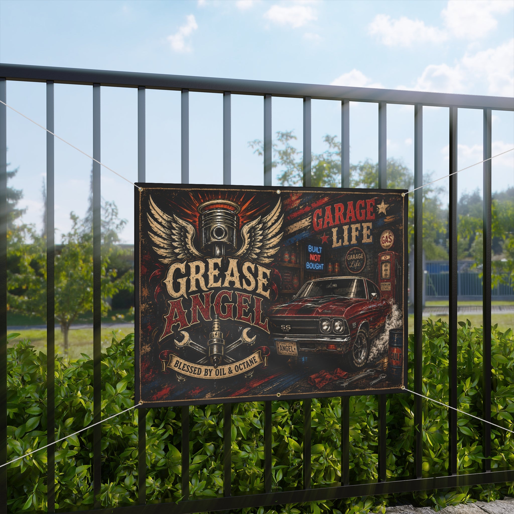 Grease Angel Garage Banner