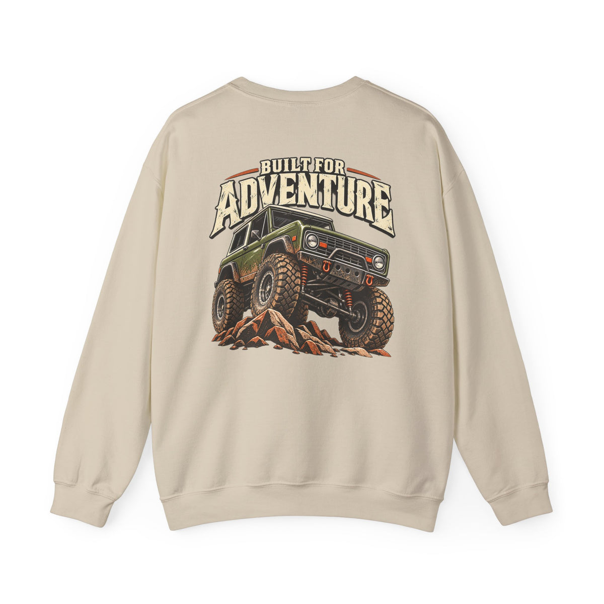 Built For Adventure Crewneck with Garage Life artwork by Print Gear