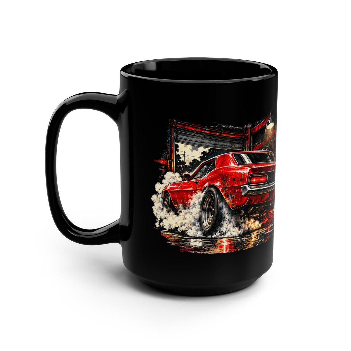 Bred In The Garage Black Mug 15oz with Garage Life artwork by Print Gear