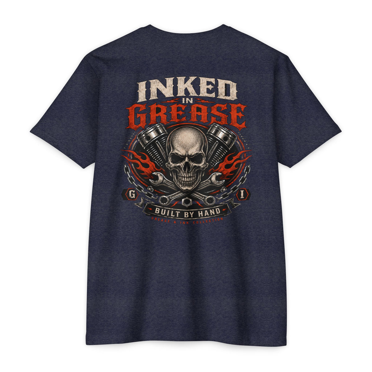Inked In Grease T-Shirt with Garage Life artwork by Print Gear