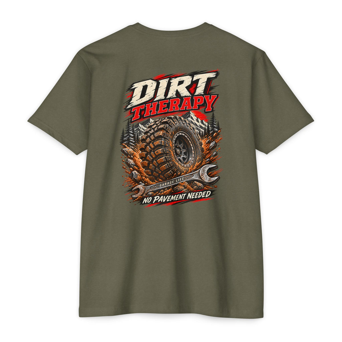 Dirt Therapy T-Shirt with Garage Life artwork by Print Gear