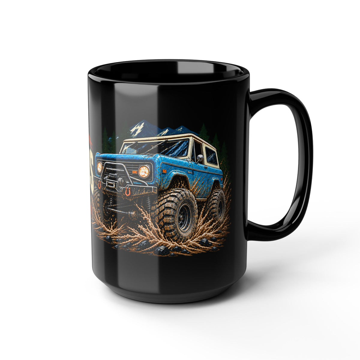 Built For The Backroads Black Mug 15oz with Garage Life artwork by Print Gear