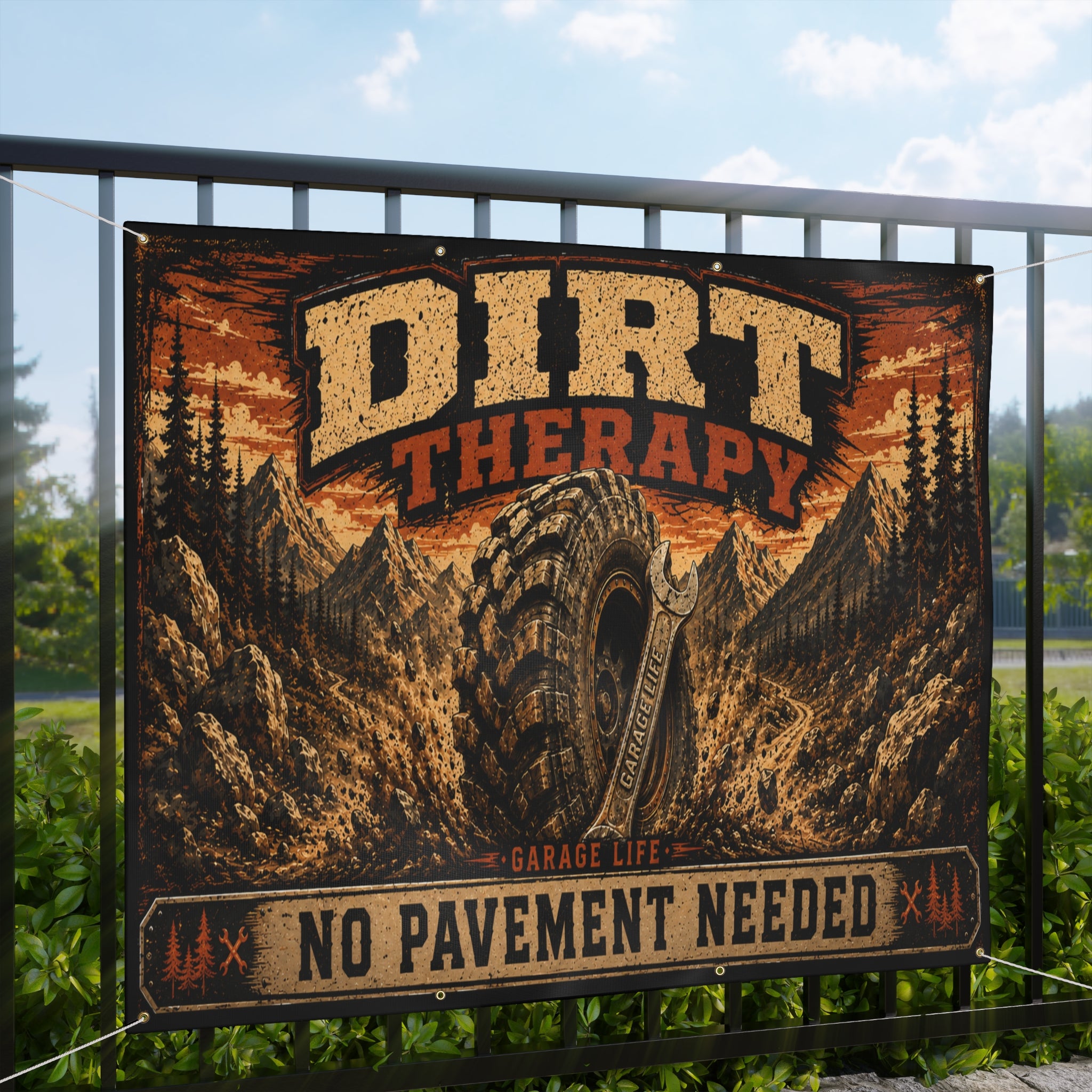 Dirt Therapy Garage Banner