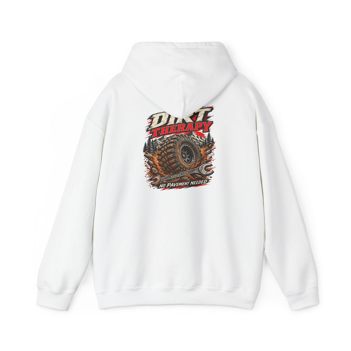 Dirt Therapy Hoodie with Garage Life artwork by Print Gear
