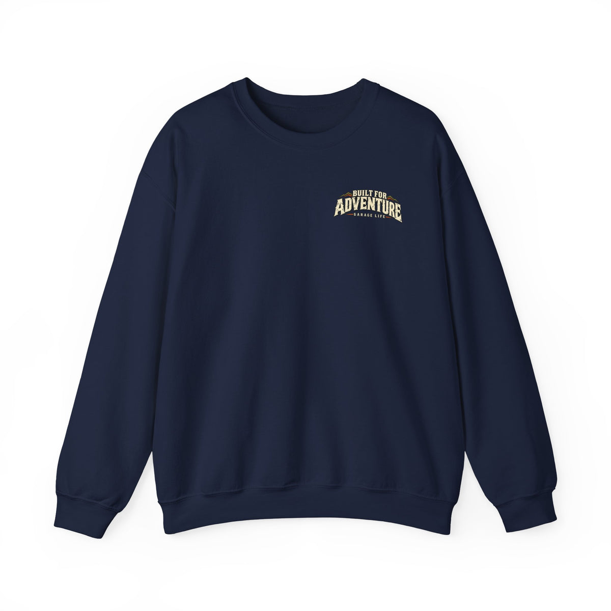 Built For Adventure Crewneck with Garage Life artwork by Print Gear