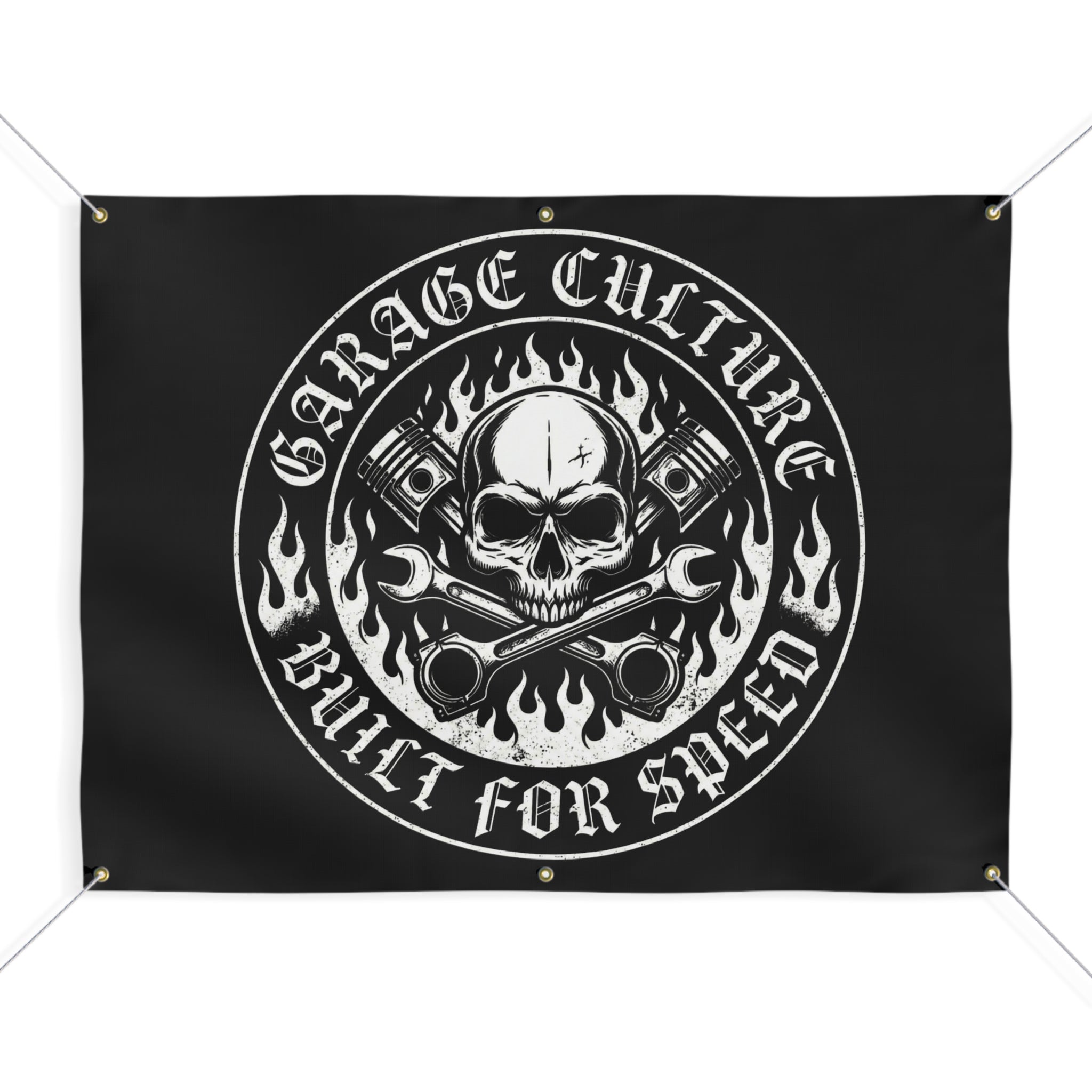 Skull Badge Garage Banner