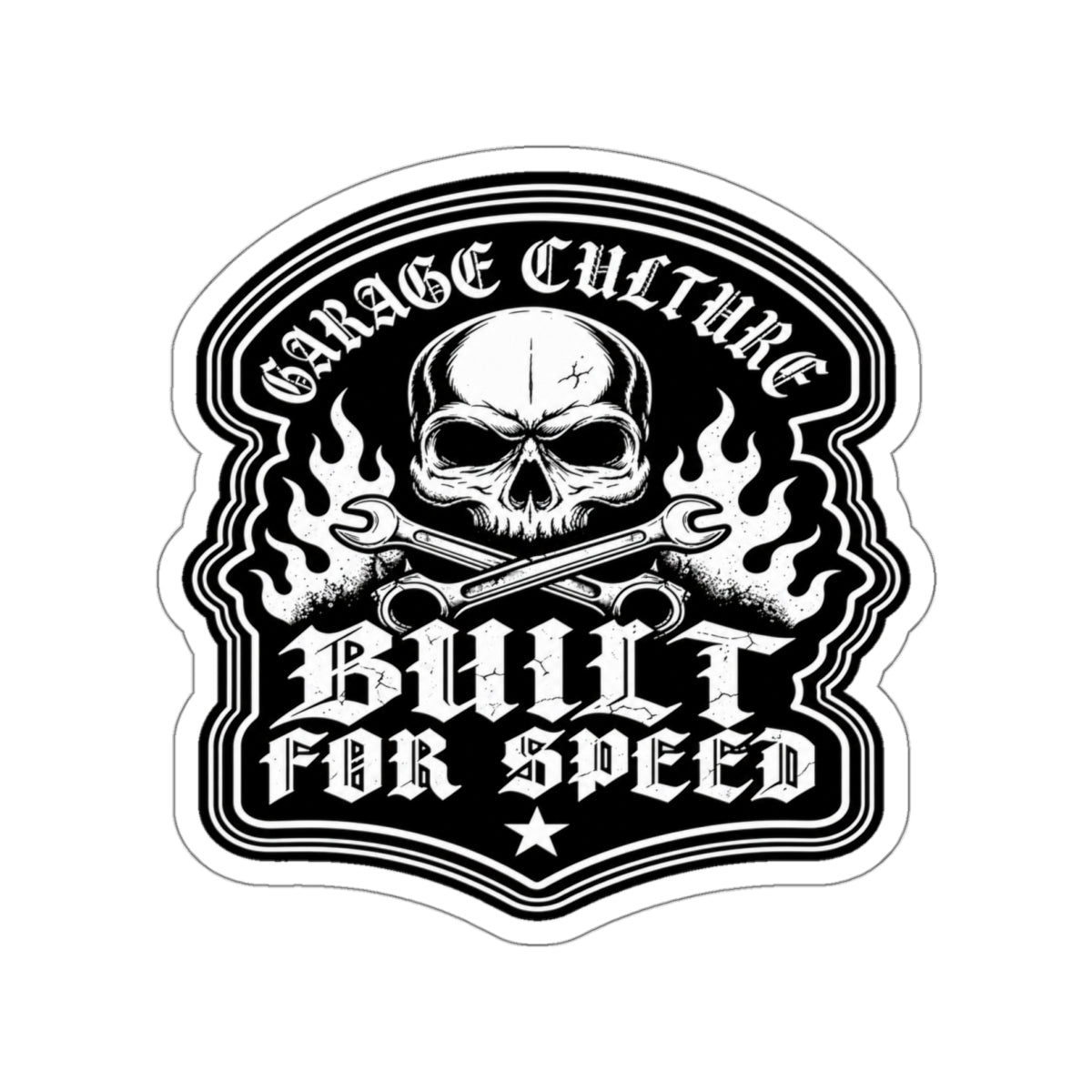 Built For Speed Die-Cut Sticker 1 with Garage Life artwork by Print Gear