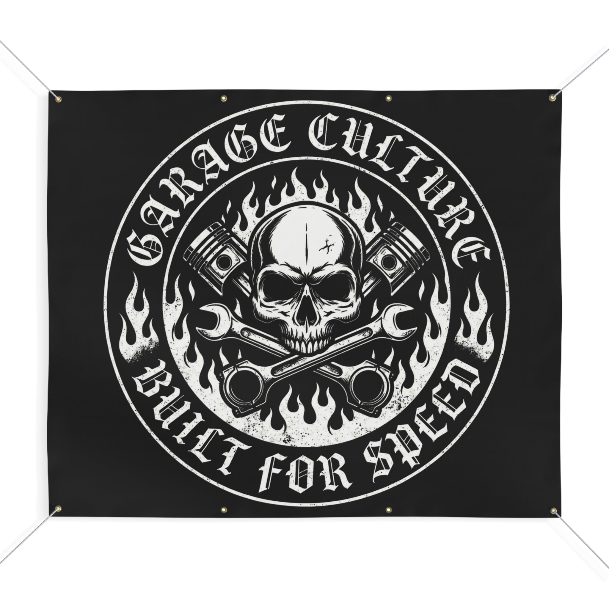 Skull Badge Garage Banner