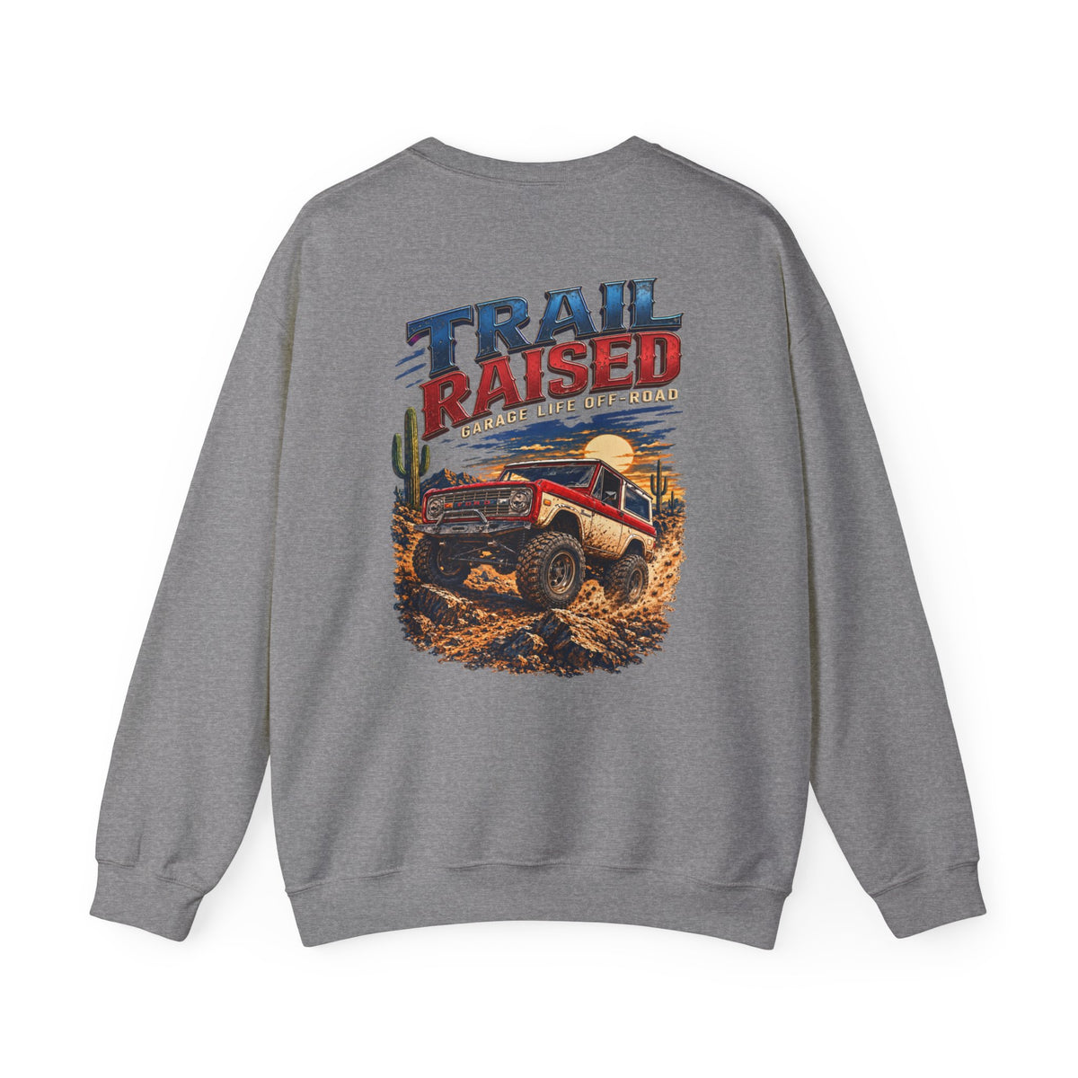 Trail Raised Crewneck with Garage Life artwork by Print Gear