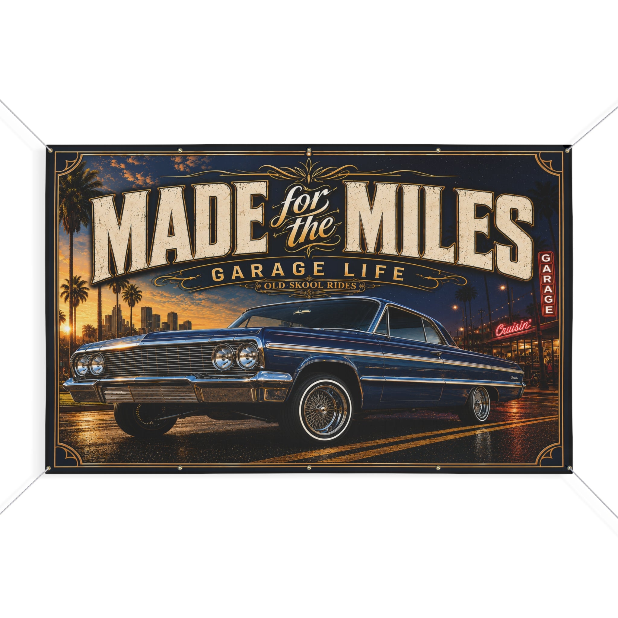 Made for the Miles Blue Garage Banner