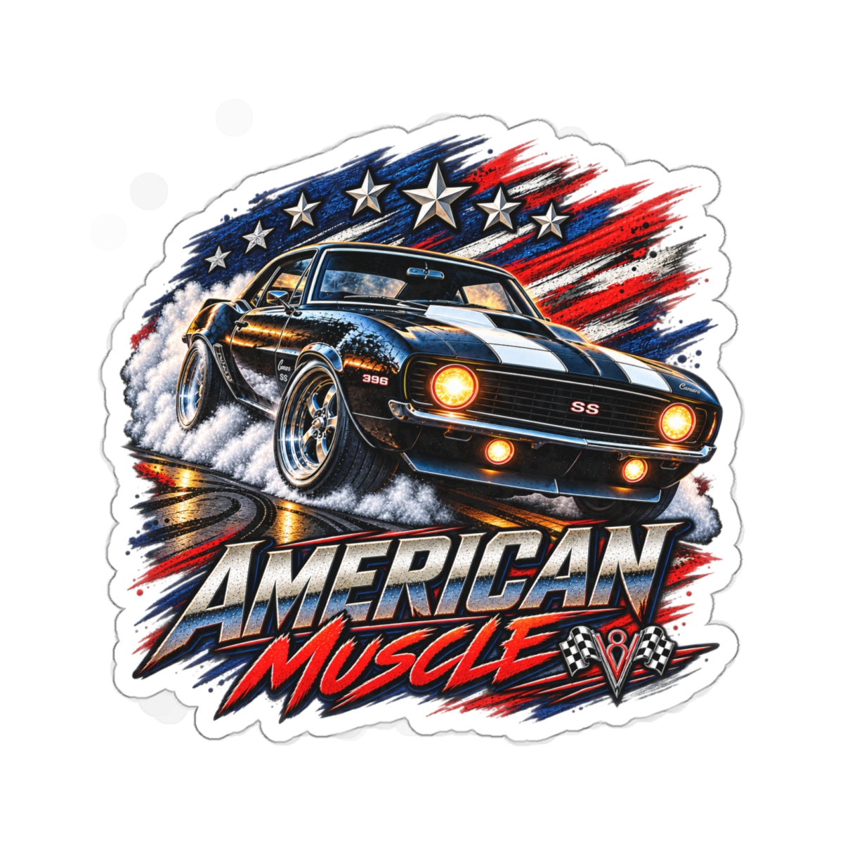 American Muscle Die-Cut Sticker 2 with Garage Life artwork by Print Gear