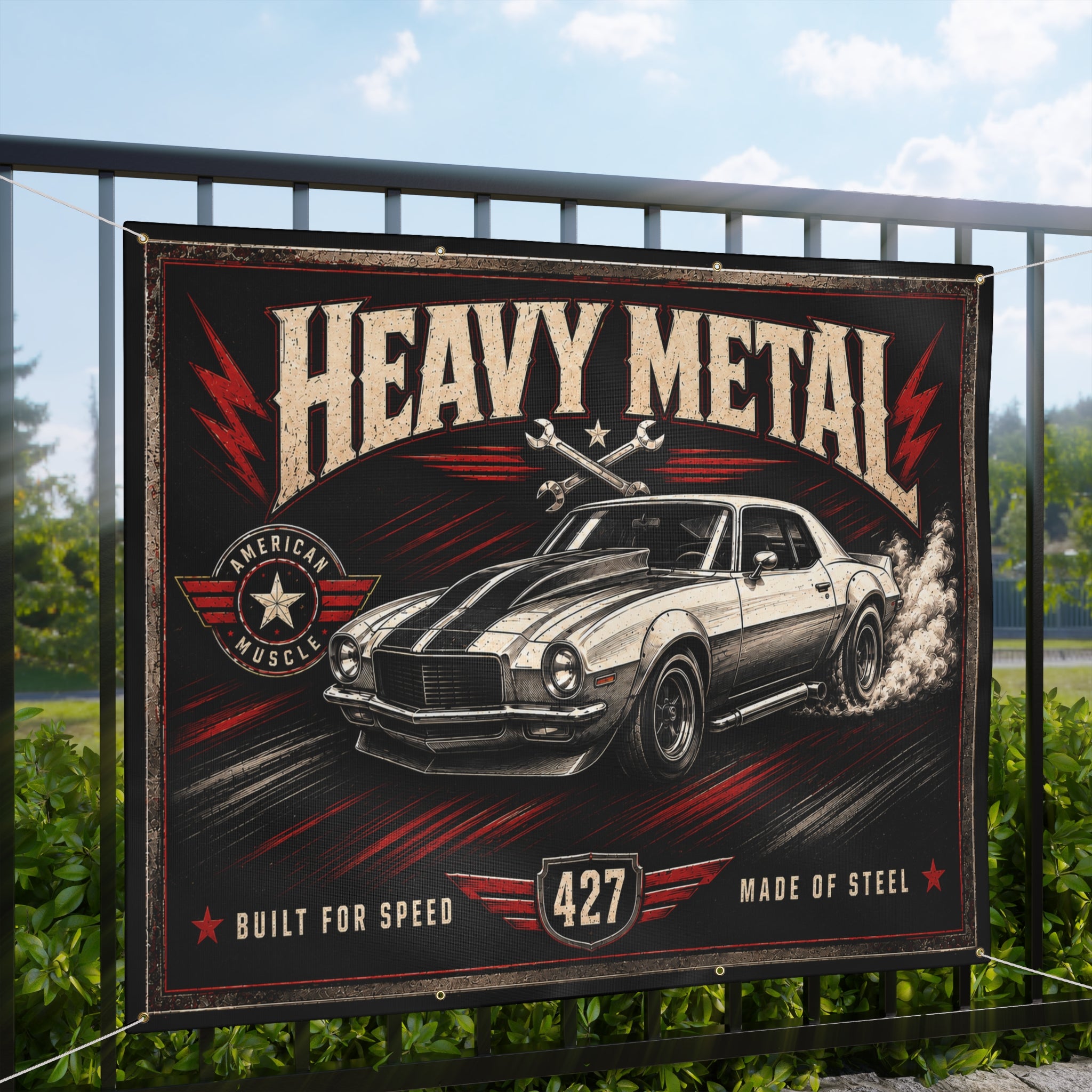 Heavy Metal Garage Banner