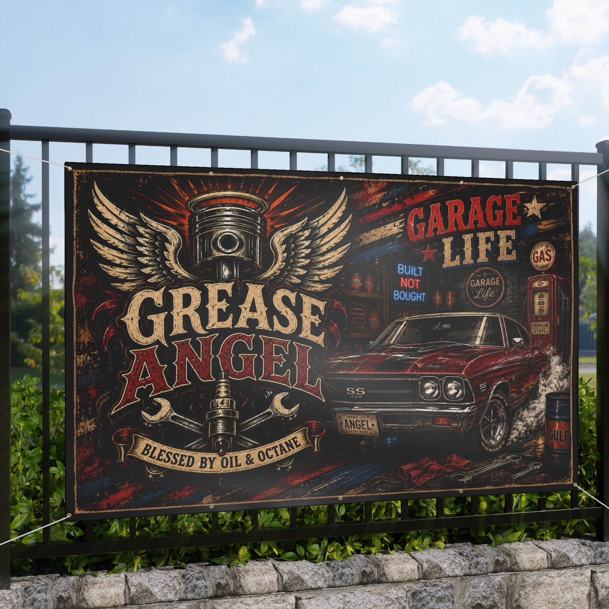 Grease Angel Garage Banner