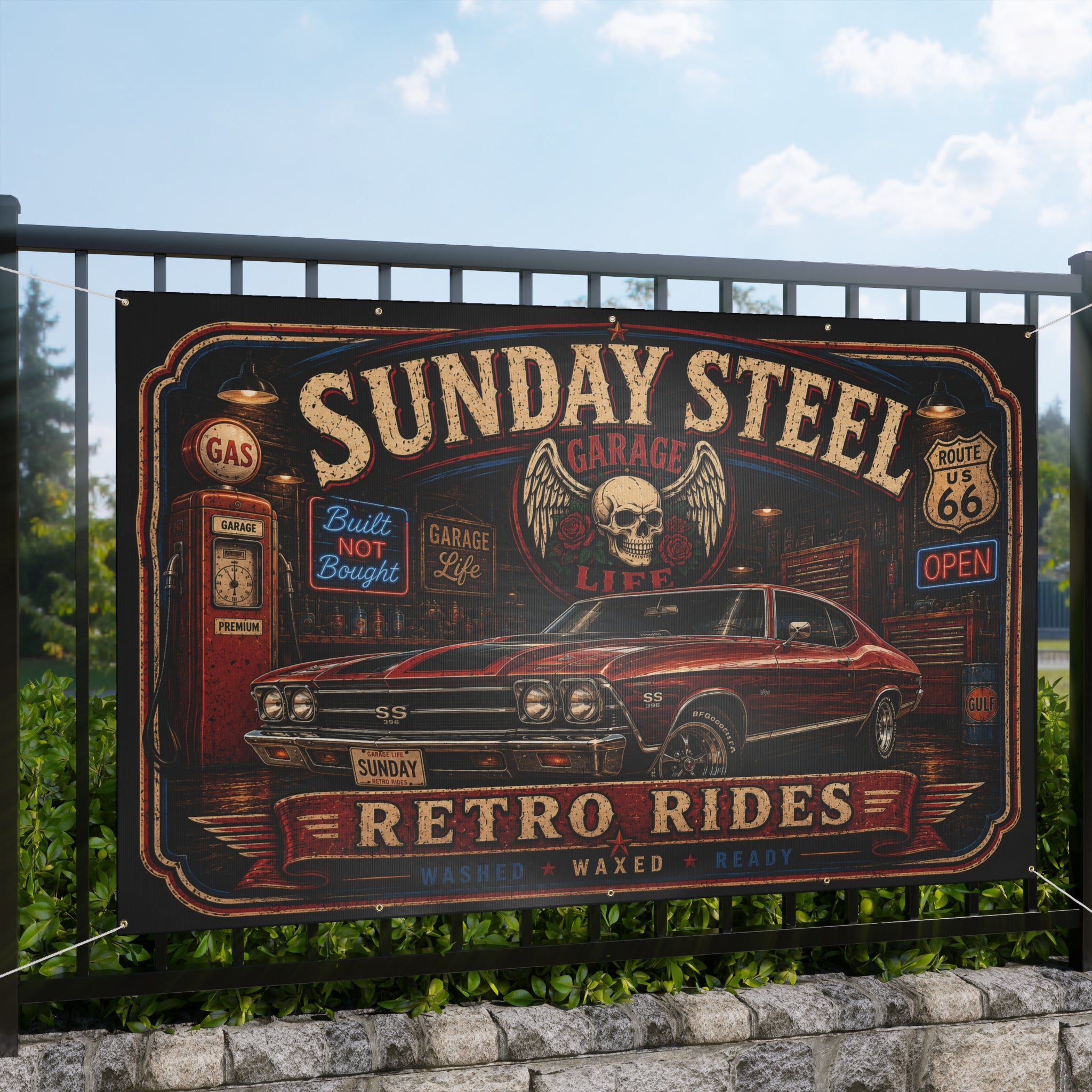 Sunday Steel Garage Banner