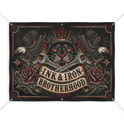 Ink & Iron Brotherhood Garage Banner