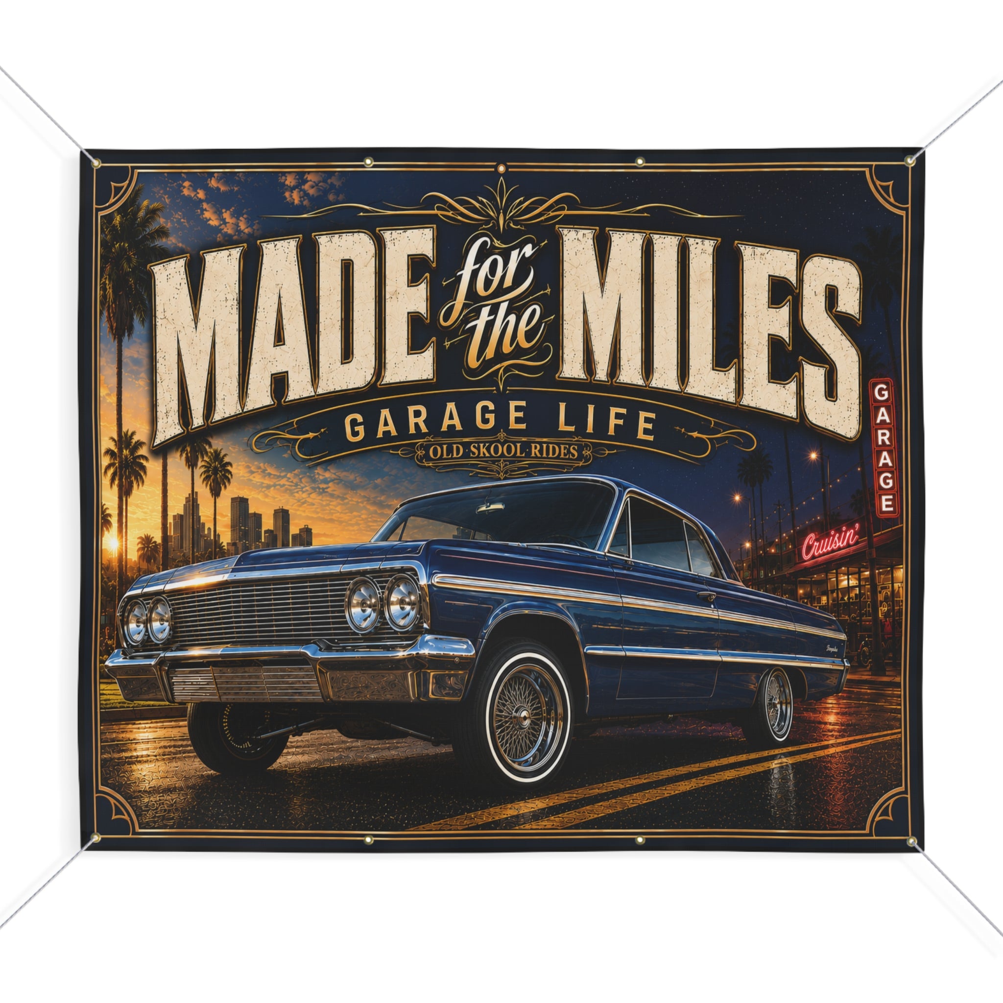 Made for the Miles Blue Garage Banner