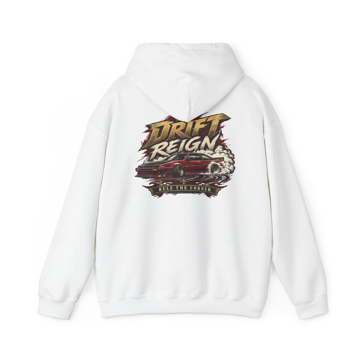 Drift Reign Hoodie with Garage Life artwork by Print Gear