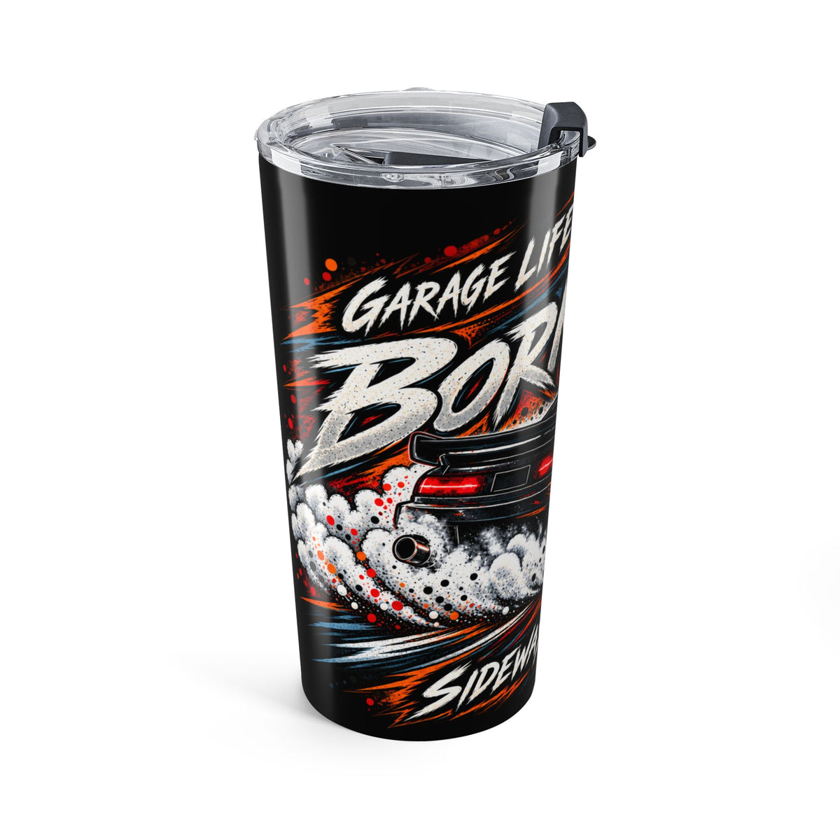Born To Slide 20oz Tumbler with Garage Life artwork by Print Gear