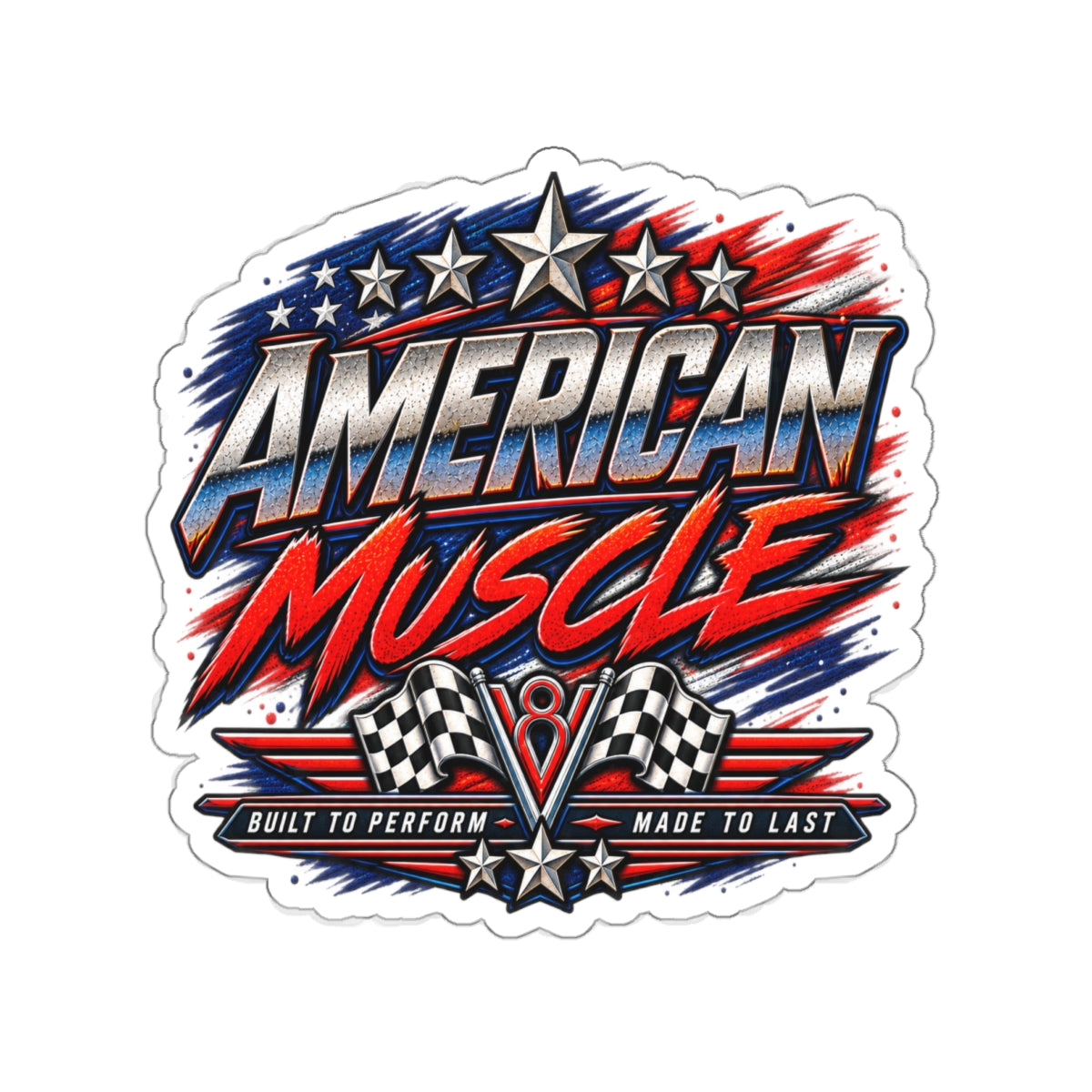 American Muscle Die-Cut Sticker 3 with Garage Life artwork by Print Gear